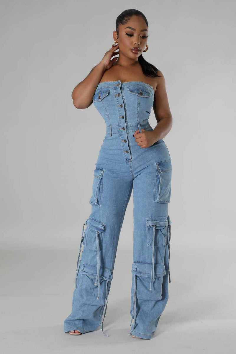 Just My Style Denim Jumpsuit