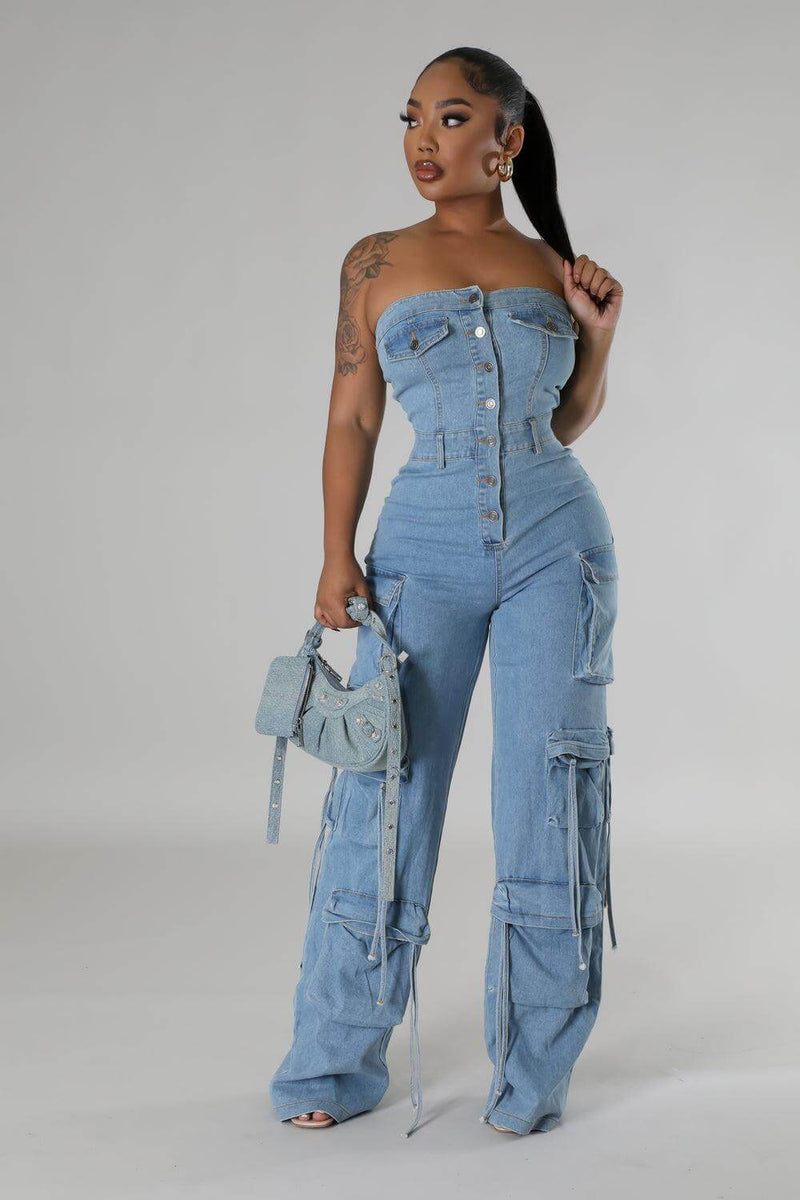 Just My Style Denim Jumpsuit