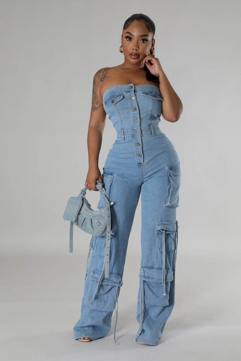 Just My Style Denim Jumpsuit