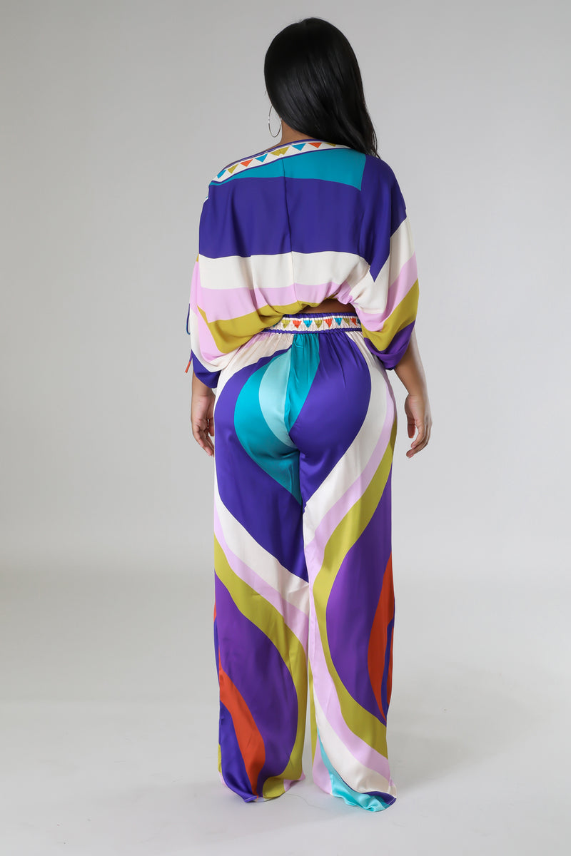 Color Wave Pant Set