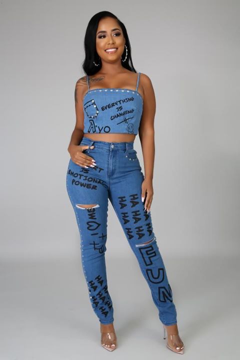 Artsy Feeling 2pc Denim Set