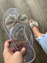 Diamond Bow Tie - Clear Jelly Sandals