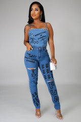 Artsy Feeling 2pc Denim Set