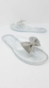 Diamond Bow Tie - Clear Jelly Sandals