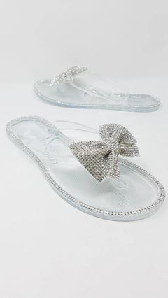 Diamond Bow Tie - Clear Jelly Sandals