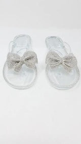 Diamond Bow Tie - Clear Jelly Sandals