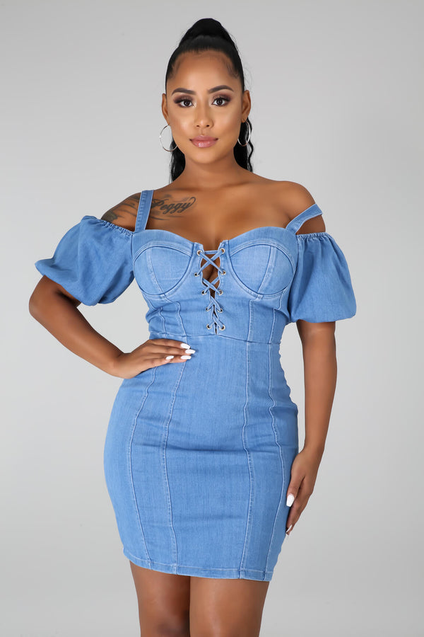 On My Way Denim Dress