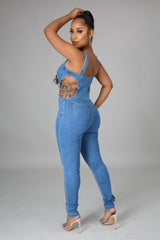 Link Up Denim Jumpsuit