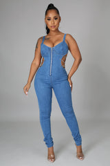 Link Up Denim Jumpsuit