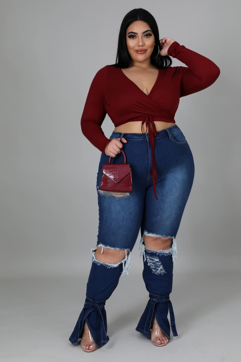 Str8 Poppin Tagz Boss Babe Jeans M / Red