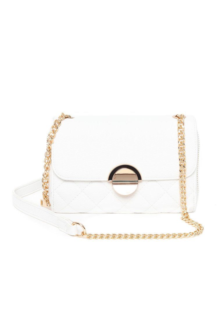 White Angle 3  Proceed With Caution Handbag - White