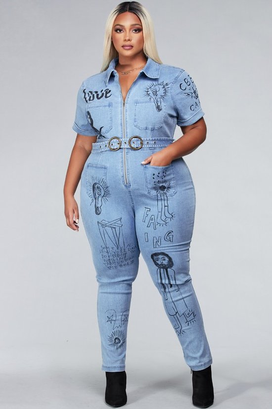 Work Of Art Denim Jumpsuit