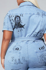 Work Of Art Denim Jumpsuit